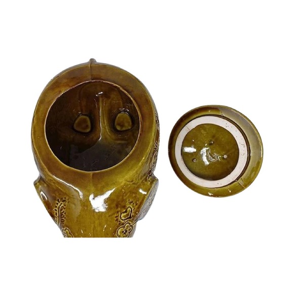 California Pottery Green Floral Elephant Cookie Jar, RARE - Picture 2 of 7